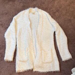Love Crazy Cozy Cream Open-Front eyelash Sweater